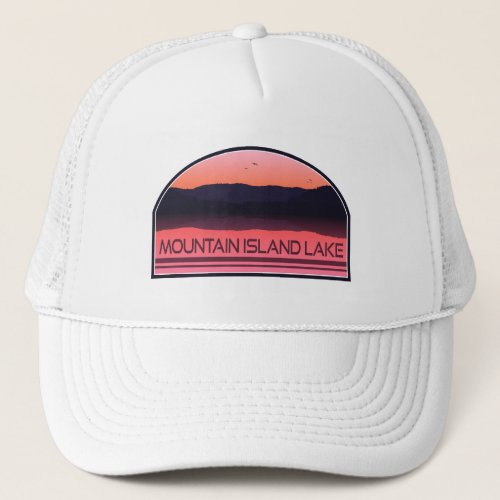 Mountain Island Lake North Carolina Red Sunrise Trucker Hat
