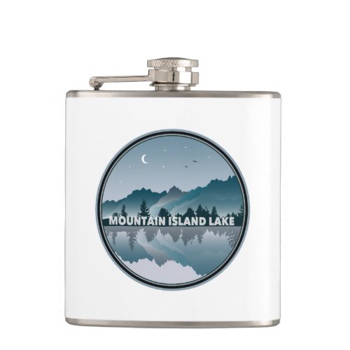 Mountain Island Lake North Carolina Reflection Flask