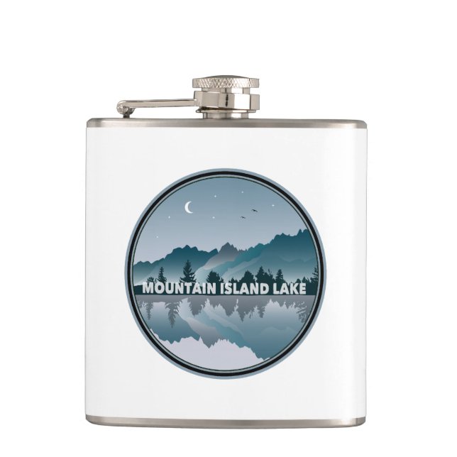 Mountain Island Lake North Carolina Reflection Flask (Front)