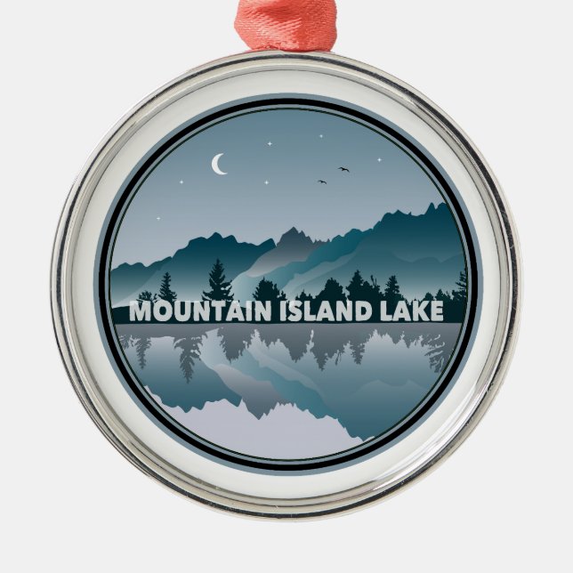 Mountain Island Lake North Carolina Reflection Metal Ornament (Front)
