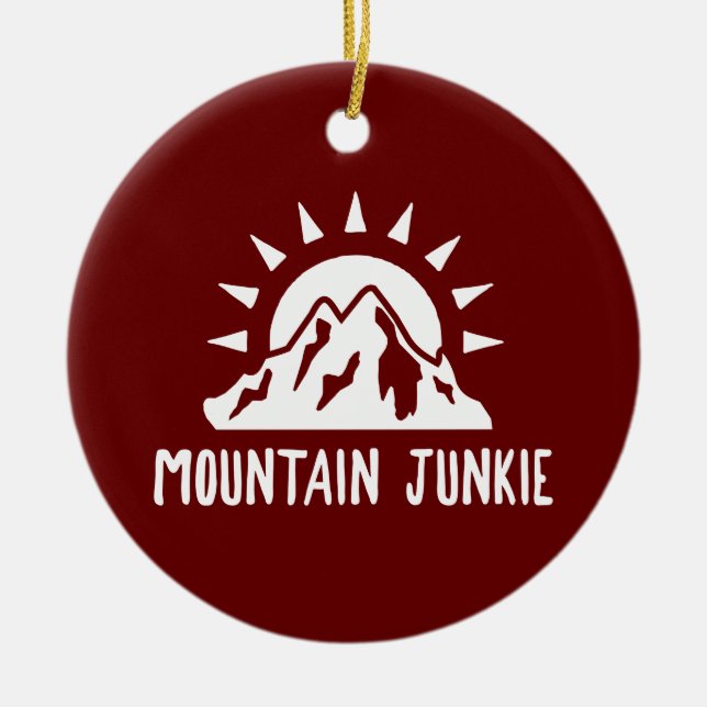 Mountain Junkie Ceramic Ornament (Front)