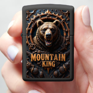 Mountain King Grizzly Bear Emblem Zippo Lighter