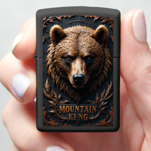 Mountain King Grizzly Bear Emblem Zippo Lighter