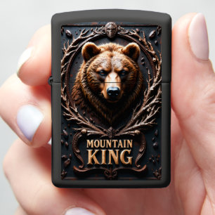 Mountain King Grizzly Bear Wreath Zippo Lighter