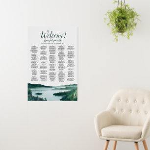 Mountain Lake Alphabetical Seating Chart Welcome Foam Board