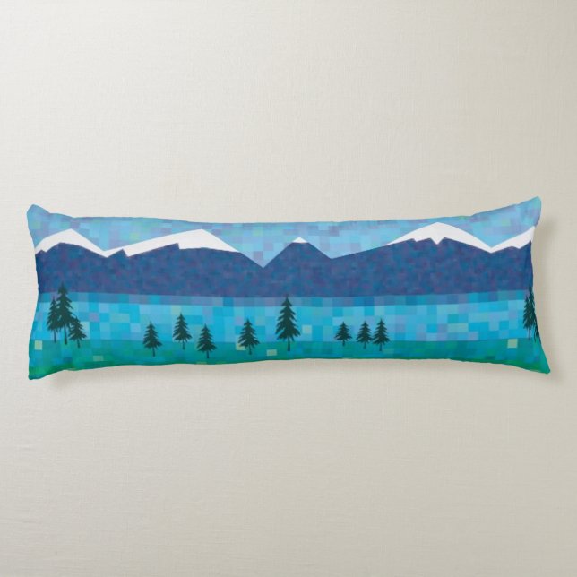 Mountain lake body pillow (Back)