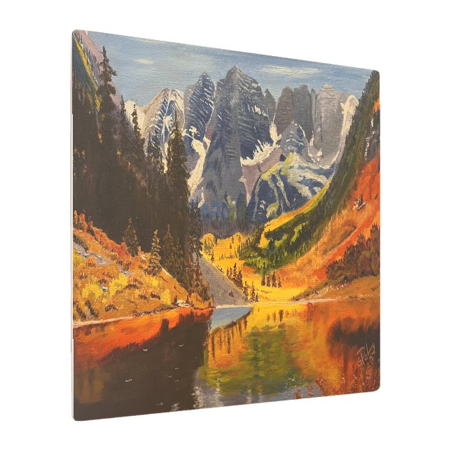 Mountain Lake, By Gary Poling Metal Print (Angled)