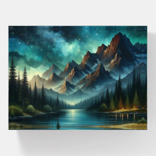 Mountain Lake/cabin under the stars Paperweight