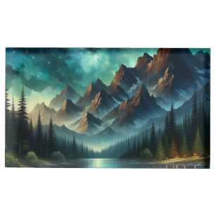 Mountain Lake/cabin under the stars Place Card Holder
