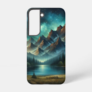 Mountain Lake/cabin under the stars Samsung Galaxy S22 Case