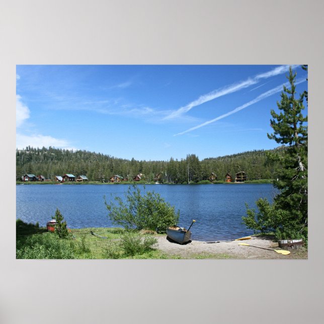 Mountain Lake, Canoes Poster (Front)
