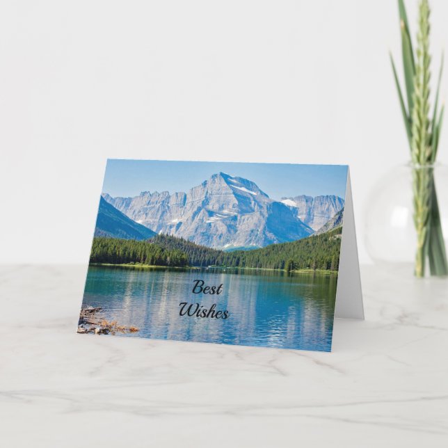 Mountain Lake Congratulations Wedding Card (Front)