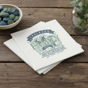Mountain Lake Family Reunion Motif ID1317 Paper Dinner Napkins