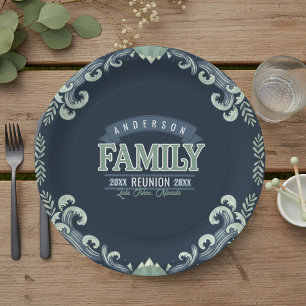 Mountain Lake Family Reunion Motif ID1317 Paper Plates