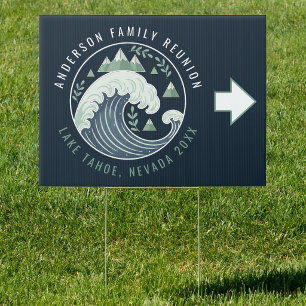 Mountain Lake Family Reunion Round Motif ID1317 Sign