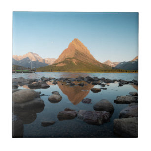 Mountain Lake Glacier National Park Ceramic Tile