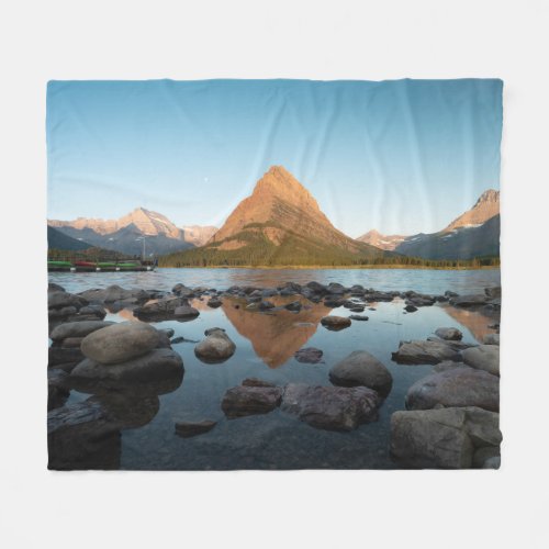 Mountain Lake  Glacier National Park Fleece Blanket