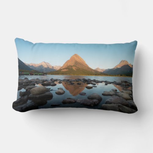 Mountain Lake  Glacier National Park Lumbar Pillow