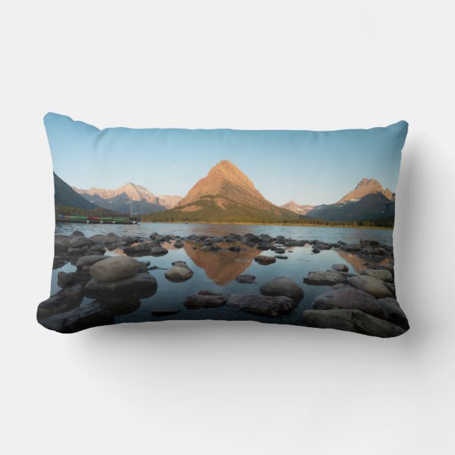 Mountain Lake | Glacier National Park Lumbar Pillow (Front)