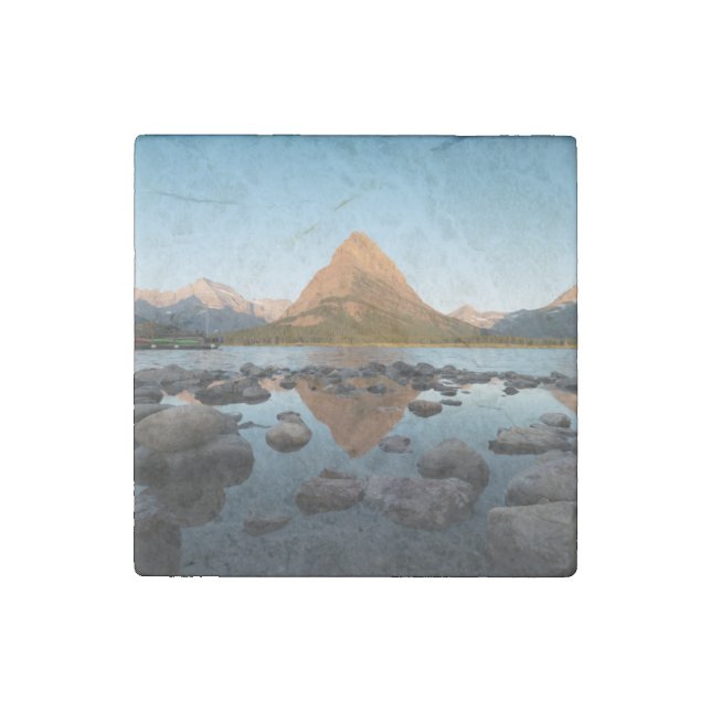 Mountain Lake | Glacier National Park Stone Magnet (Front)