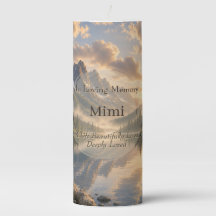 Mountain Lake In Loving Memory Candle | Custom