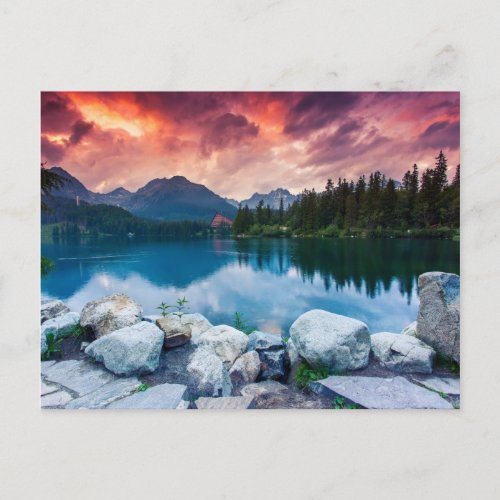 Mountain lake in National Park High Tatra 2 Postcard