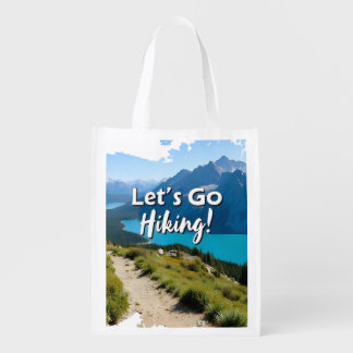 Mountain Lake Let's Go Hiking Grocery Bag