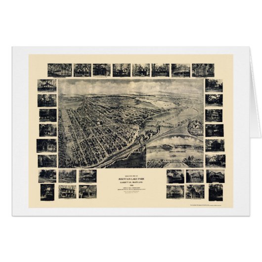 Mountain Lake Park, MD Panoramic Map - 1906 Cards (Front Horizontal)