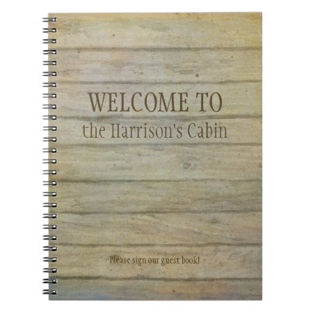 Mountain Lake Pines Welcome Cabin Personalized Notebook