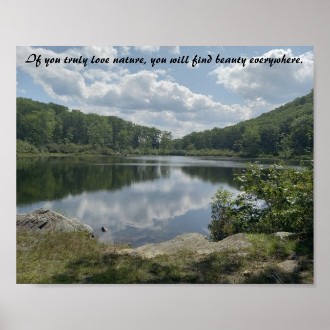 Mountain Lake Reflection Inspirational Poster (Front)