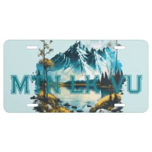 Mountain Lake Reflections License Plate