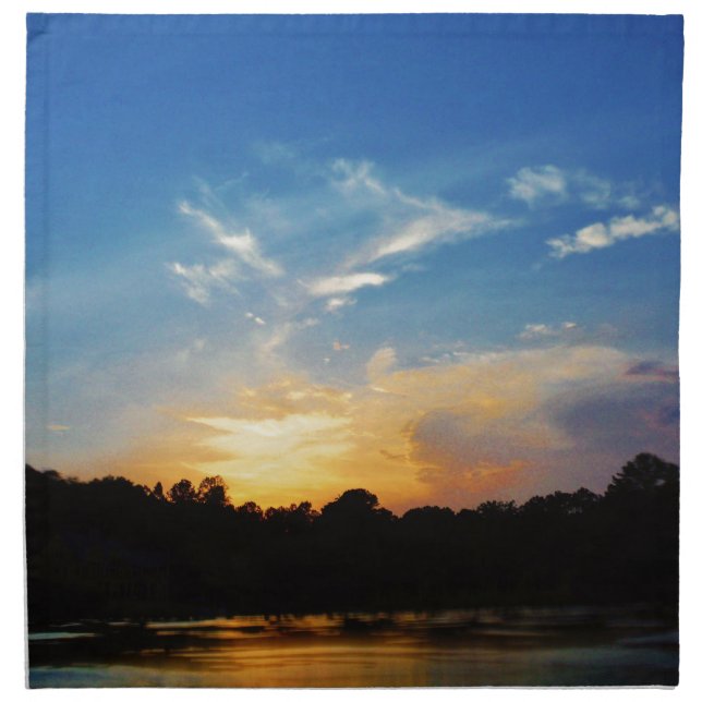 Mountain Lake Sunset Cloth Napkin (Front)