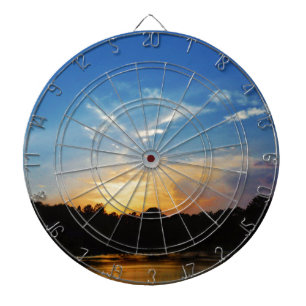 Mountain Lake Sunset Dart Board