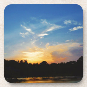 Mountain Lake Sunset Drink Coaster