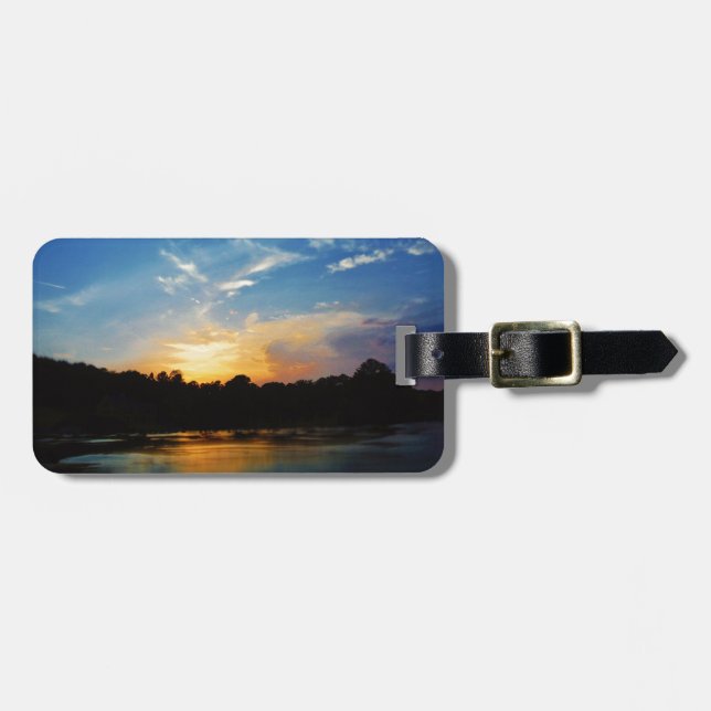 Mountain Lake Sunset Luggage Tag (Front Horizontal)