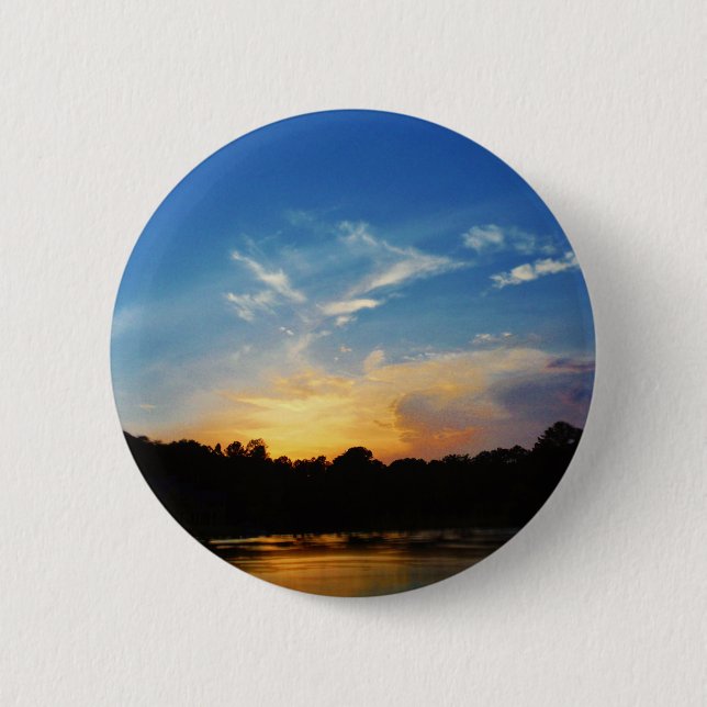 Mountain Lake Sunset Pinback Button (Front)