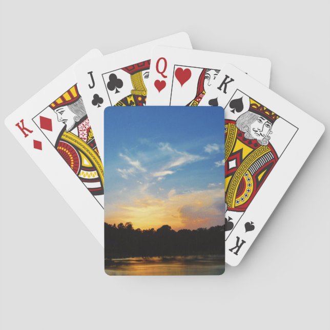 Mountain Lake Sunset Poker Cards (Back)