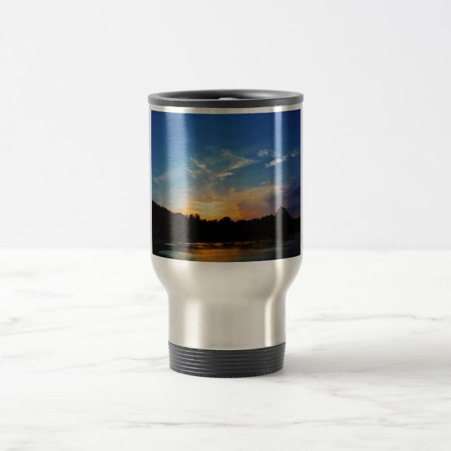 Mountain Lake Sunset Travel Mug (Center)