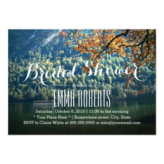 Mountain Lake Theme Bridal Shower Invitations