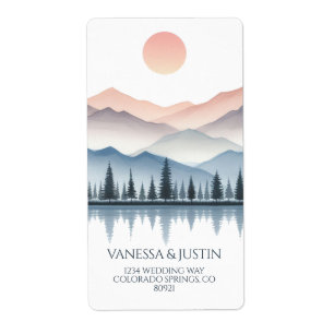 Mountain Lake Wedding Address Label