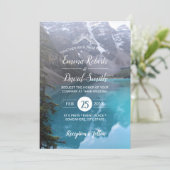 Mountain Lake Wedding Elegant Invitation (Standing Front)