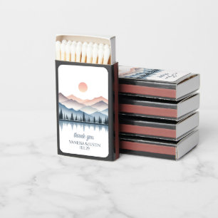 Mountain Lake Wedding Matchboxes