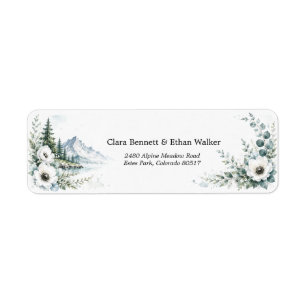 Mountain Lake Wedding Return Address Label