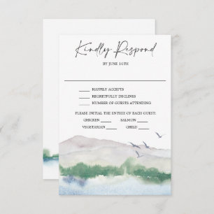 Mountain Lake Wedding RSVP Card