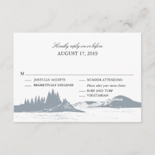 Mountain Lake Wedding RSVP with Menu Choices