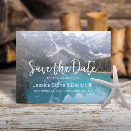 Mountain Lake Wedding Save the Date Announcement Postcard