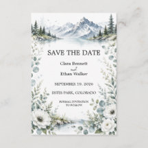 Mountain Lake Wedding Save the Date Card
