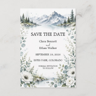 Mountain Lake Wedding Save the Date Card