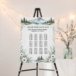 Mountain Lake Wedding Seating Chart Foam Board