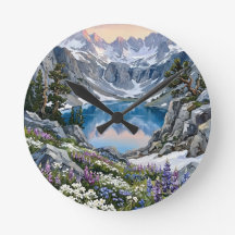 Mountain Lake Wildflower Meadow Art